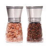 Salt and Pepper Grinder Set, Slim Brushed Stainless Steel Pepper Mill and Salt Mill -Adjustable Ceramic Rotor (Set of 2)