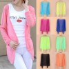 Sale Fashion Women summer Autumn Candy Colors Sun Protection Casual Cardigans Air Conditioning Shirts Thin Coat Blouse