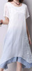 Saiqigui Summer dress New lace short sleeve gradation women dress casual cotton Linen dress Printing o-neck vestidos de festa
