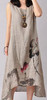 Saiqigui Summer dress 2017 New sleeveless white women dress casual cotton Linen dress lotus Printing o-neck vestidos de festa