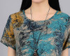 Saiqigui spring summer Fashion Short sleeve women dress casual Loose Print cotton and Linen dress o-neck vestidos de festa