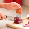 Saingace Easy Cut Onion Vegetable Tomato Slicer Cutter Stainless Steel Holder Slicing Cutter 1PC