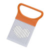 Saingace Easy Cut Onion Vegetable Tomato Slicer Cutter Stainless Steel Holder Slicing Cutter 1PC