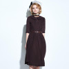Vintacy summer vintage dress casual belt women dresse vestido 1950s vintage gray rockabilly dress spring women party dresses