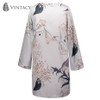 Vintacy Autumn Long Sleeve Floral Cardigan Women Gray Print Casual Loose Blouse Shirt Female Plus Size Thin Kimono Long Cardigan