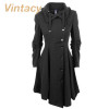 Vintacy 2017 Clearance vintage women coats black trench coat buttons autumn trenchtrench women coats office outwear