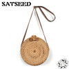 Vietnam Hand Woven Bag Round Rattan Straw Bags Bohemia Style Beach Circle Bag INS Popular