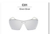 VictoryLip Oversized Rimless Men Women Brand Designer Large Frame Mirror Sunglasses Male Shades UV400 Mirror Sun Glasses Female