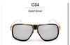 VictoryLip Oversized Men Women Square Sunglasses Brand Designer Mirror Sun Glasses Metal Frame Vintage Cool  High quality male