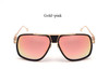 VictoryLip Oversized Men Women Square Sunglasses Brand Designer Mirror Sun Glasses Metal Frame Vintage Cool  High quality male