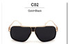 VictoryLip Oversized Men Women Square Sunglasses Brand Designer Mirror Sun Glasses Metal Frame Vintage Cool  High quality male