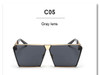 VictoryLip Fashion Luxury 2016  Men Oversized Flat  Square sunglasses Women Brand Designer Beach Metal Mirror Lens Sun Glasses