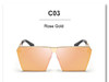 VictoryLip Fashion Luxury 2016  Men Oversized Flat  Square sunglasses Women Brand Designer Beach Metal Mirror Lens Sun Glasses