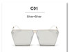 VictoryLip Fashion Luxury 2016  Men Oversized Flat  Square sunglasses Women Brand Designer Beach Metal Mirror Lens Sun Glasses