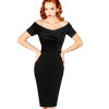 Vfemage Womens Summer Elegant Vintage Pinup Retro Rockabilly Sexy Off Shoulder Ruched Party Bodycon Sheath Wiggle Dress 500