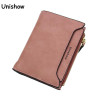 Unishow solid women short wallet small hasp women purse slim female wallet mini coin purse card holders