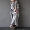 SCUWLINEN 2017 Summer Dresses Vintage Striped Batwing Sleeve Robe Maxi Long Loose Plus Size Women Dress Casual Linen Dress S193
