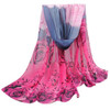 scarf women bandana lovely Rose Pattern Wrap Lady Shawl Chiffon Scarf Scarves high quality scarf luxury brand foulard femme #yl