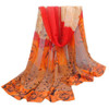 scarf women bandana lovely Rose Pattern Wrap Lady Shawl Chiffon Scarf Scarves high quality scarf luxury brand foulard femme #yl