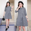 867# Black Plaid Cotton Maternity Blouses A Line Loose Clothes for Pregnant Women 2018 Spring Fashion Pregnancy Shirts Dress Top