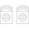 82nd Airborne 4" Clear Tail Light White Decal 2 pc.