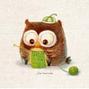 New adorable owls 19x19cm lovely hand dyed Linen Fabric DIY textile Patchwork bags Fabric Material owls cloth thin