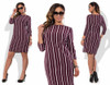 New 5XL 6XL Large Size 2017 Autumn Summer Dress Big Size White Striped Dress Straight Dresses Plus Size Women Clothing Vestidos