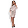 New 5XL 6XL Large Size 2017 Autumn Summer Dress Big Size White Striped Dress Straight Dresses Plus Size Women Clothing Vestidos