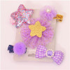New 5pcs kids girl hair Accessories flower Bowknot Hairpin children star Cartoon crown hair clips Barrette headwear Q-2
