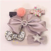 New 5pcs kids girl hair Accessories flower Bowknot Hairpin children star Cartoon crown hair clips Barrette headwear Q-2