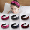 New 2017 Winter Girls Colorful Nylon Velvet Knot Headband Hair Holder Ornament Children Hairband Hair Accessories Kids Hair Band