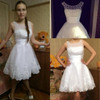 New 2017 White Short Wedding Dresses The Brides Sexy Lace Wedding Dress Bridal Gown Plus Size Ivory vestido de noiva Real Sample