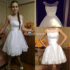 New 2017 White Short Wedding Dresses The Brides Sexy Lace Wedding Dress Bridal Gown Plus Size Ivory vestido de noiva Real Sample