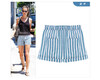 New 2017 Summer Plus Size high waist shorts women Cotton Elastic waist Casual Striped shorts