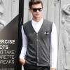 New design mens autumn cashmere sweater vest fashion plaid sleeveless sweater man argyle v-neck wool sweater cardigan