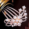 New Design Fashion Wedding Bridal Crystal Rhinestone Pearls Hairpin Flower Diamante Hair Clip Comb Diamante Hair Clip Comb Jewel