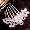 New Design Fashion Wedding Bridal Crystal Rhinestone Pearls Hairpin Flower Diamante Hair Clip Comb Diamante Hair Clip Comb Jewel