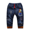 New children clothing baby boys thermal pants jeans for kids 0-5T baby girls plus velvet warm trousers denim autumn and winter