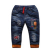 New children clothing baby boys thermal pants jeans for kids 0-5T baby girls plus velvet warm trousers denim autumn and winter
