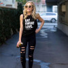 NORMOV S-XL Women Push Up Ripped Leggings Workout Black Leggins Workout Hollow Out Breathable Slim Leggings Women