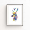 Nordic Watercolor Deer Head Animal A4  Canvas Art Print Painting Poster  Home Decor Wall Picture For Living Room Kids Room