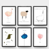 Nordic style Modern minimalist Decorative painting of the living room children 's room painting home murals of cartoon animals