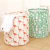 Nordic Style Flamingo Cotton Folding Laundry Baskets Dirty Clothes Storage Large Basket For Toy Clothes Sundries Storage Box