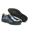 DJSUNNYMIX Brand Men British leather Business shoes graffiti Thick bottom mens point toe dress retro lace-up brogue Shoes