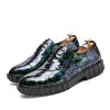 DJSUNNYMIX Brand Men British leather Business shoes graffiti Thick bottom mens point toe dress retro lace-up brogue Shoes