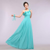 2017 New Custom Made Blue Chiffon Bridesmaid Dresses Female Formal Party Prom Dresses A-Line V-Neck