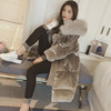 2017 New Collection Long Velvet Cotton Parka Women Loose Fit Winter Coats Outerwear With Large Faux Fur Hood