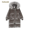 2017 New Collection Long Velvet Cotton Parka Women Loose Fit Winter Coats Outerwear With Large Faux Fur Hood