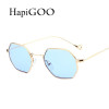 2017 New Classic Hexagon Square Clear Sunglasses Women Fashion Brand Designer Men Vintage Metal Frame Mirror Optical Sun Glasses