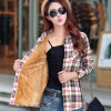 Refeeldeer Warm Velvet Winter Blouse Women 2017 Checked Shirt Women Blouse Femininas Feminine Shirt Female Long Sleeve Plaid Top